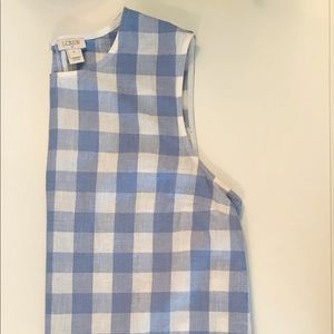 J. Crew light blue Buffalo check top